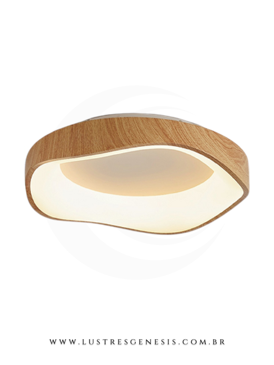 Plafon Moderno Ligna de Madeira - 65cm